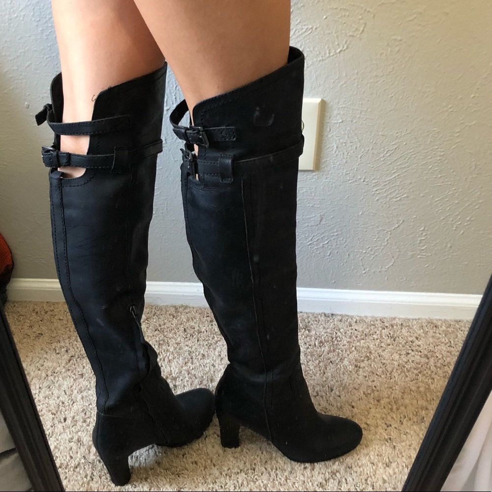 Sam Edelman Black Leather Sutton Knee-High Boots